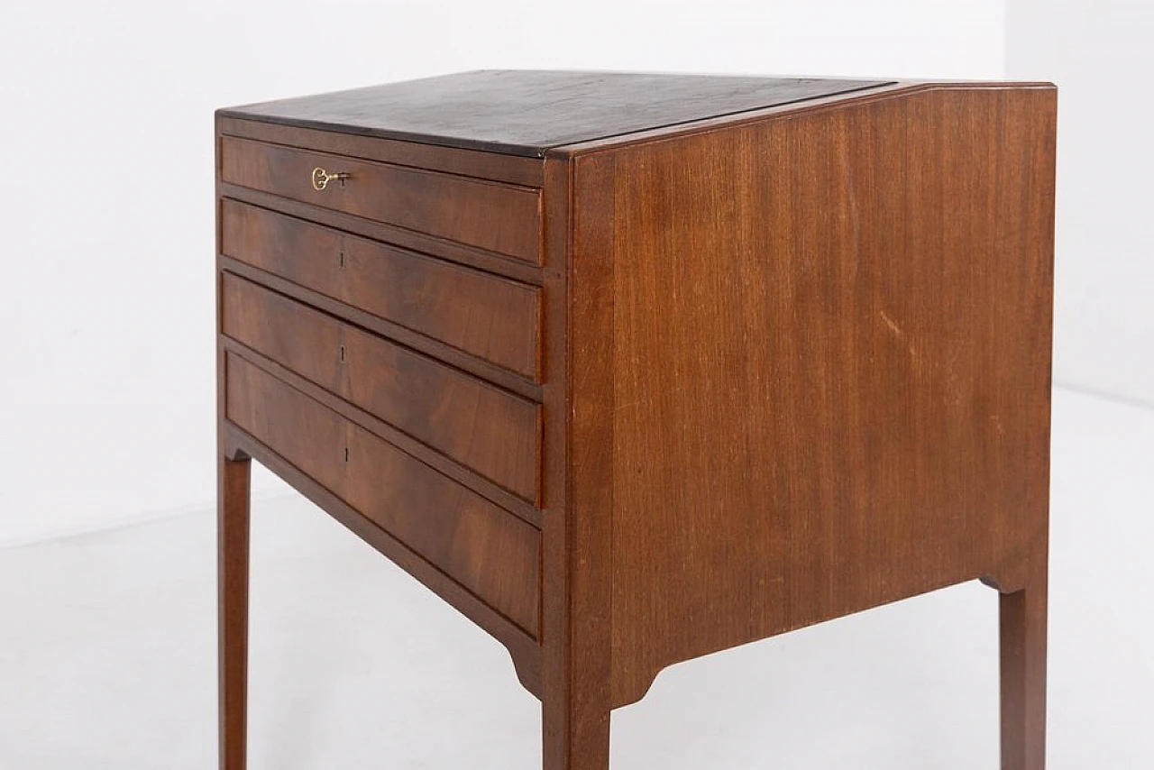 Mahogany writing desk with drawers by Frits Henningsen, 1950s 8