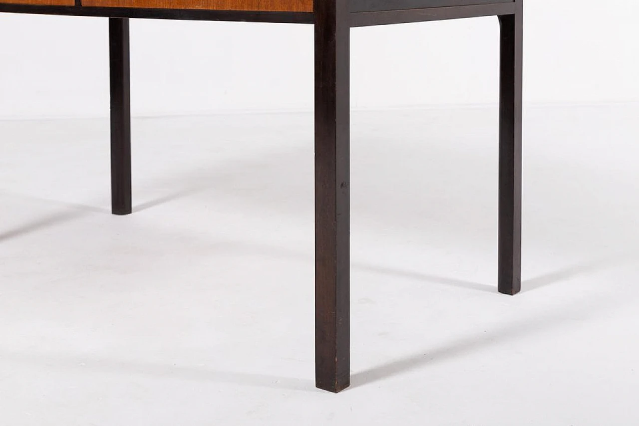 Scandinavian desk with drawers unit in walnut veneer, 1960s 9