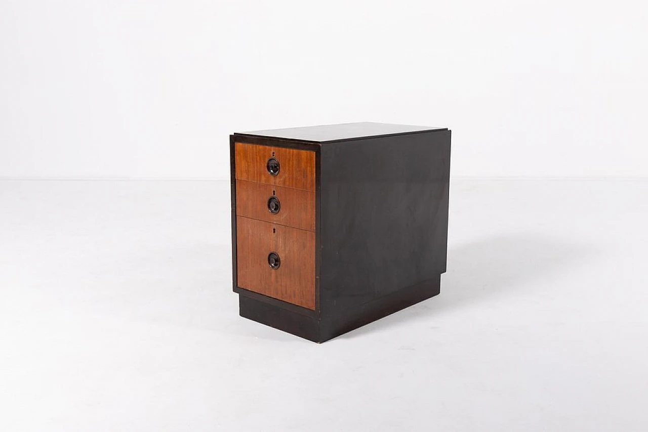 Scandinavian desk with drawers unit in walnut veneer, 1960s 10