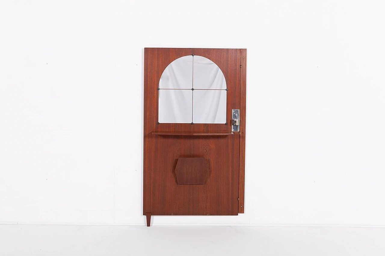 Porta divisoria danese impiallacciata in teak, anni '60 1