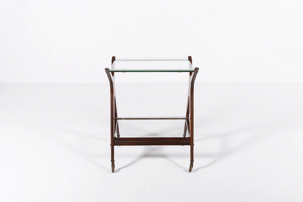 Sculptural coffee table in wood and glass, 1960s 5