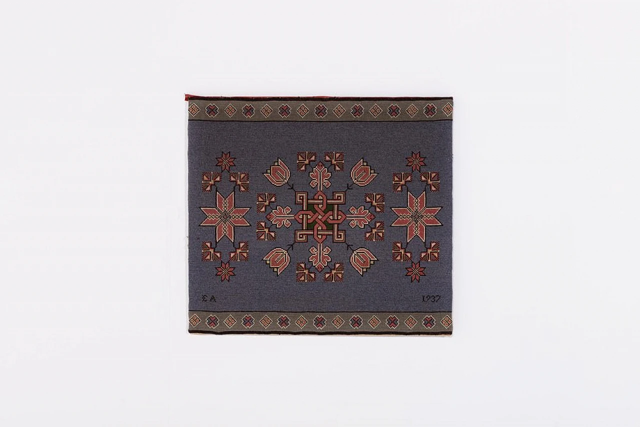 Swedish woven wall art in fabric, 1930s 1