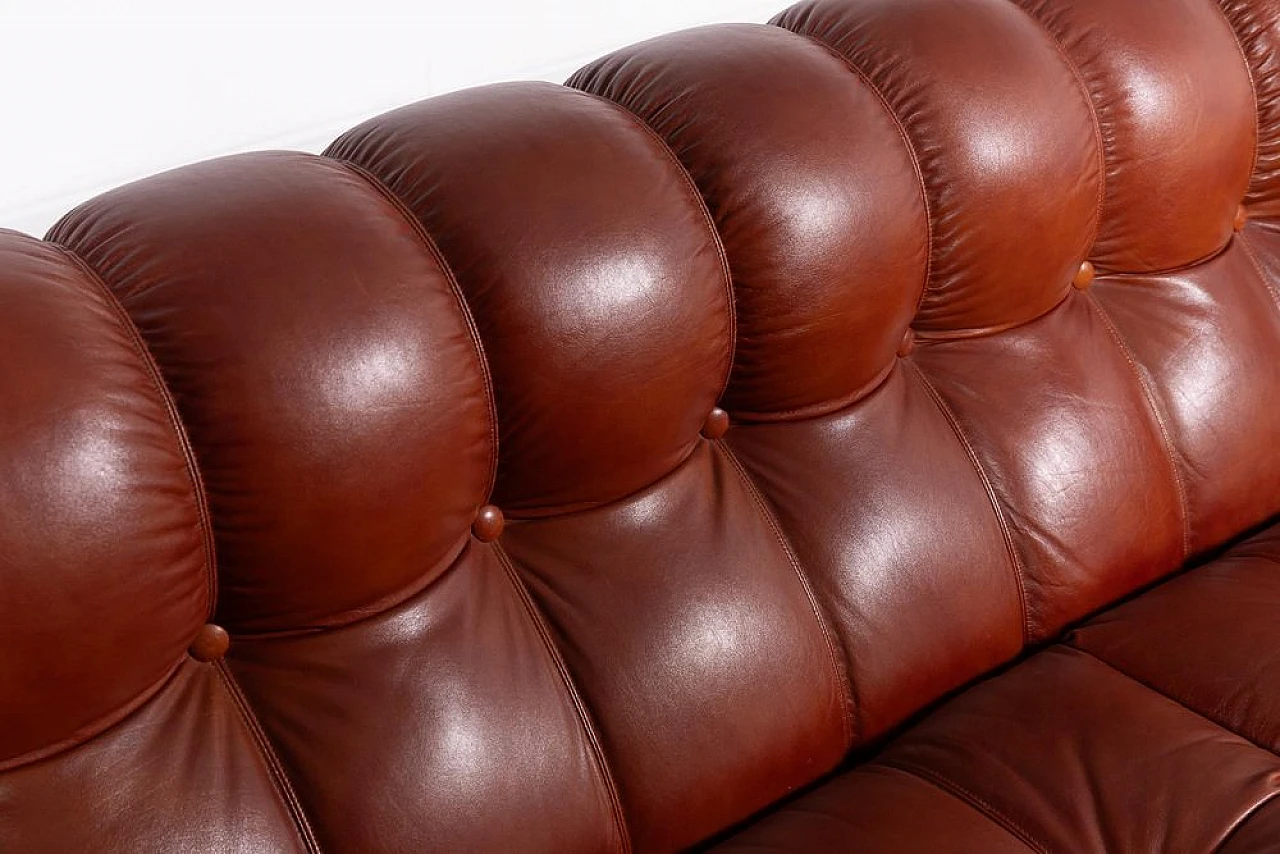 Modern three-seat leather sofa, 1970s 4