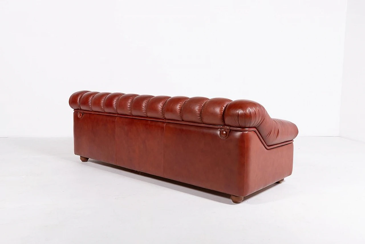 Modern three-seat leather sofa, 1970s 5