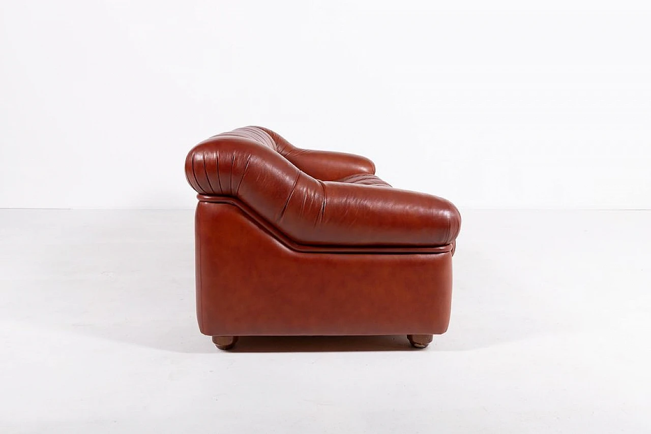 Modern three-seat leather sofa, 1970s 6