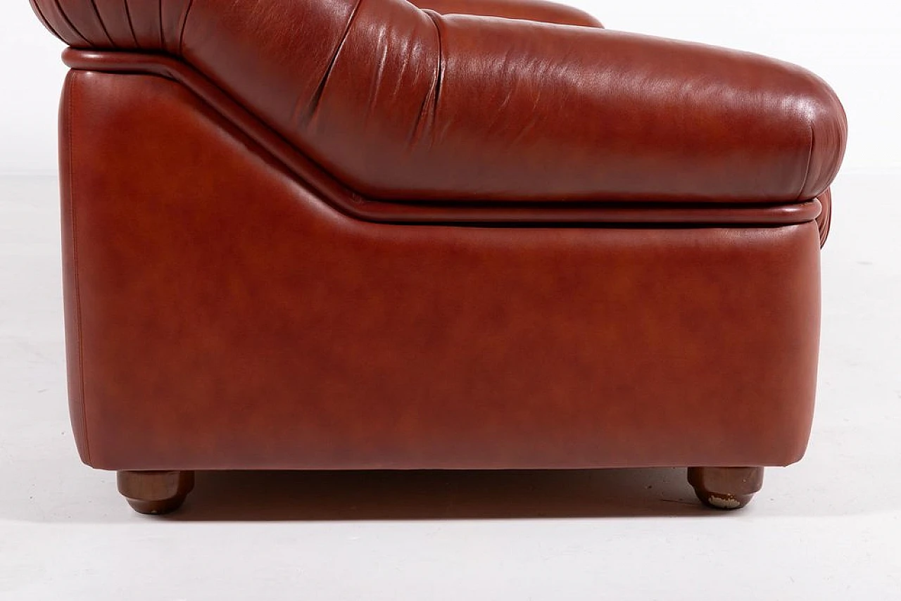 Modern three-seat leather sofa, 1970s 7