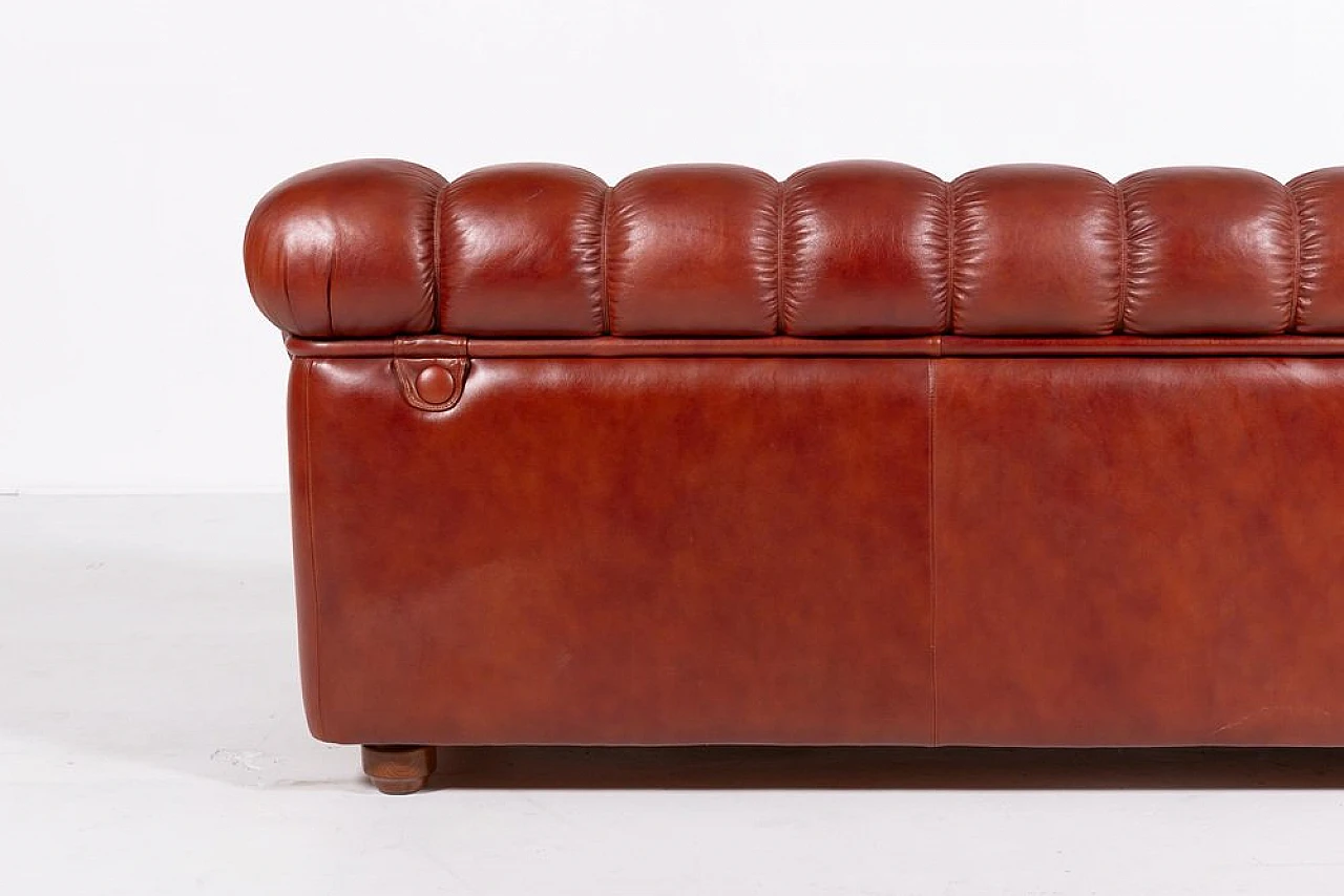 Modern three-seat leather sofa, 1970s 9