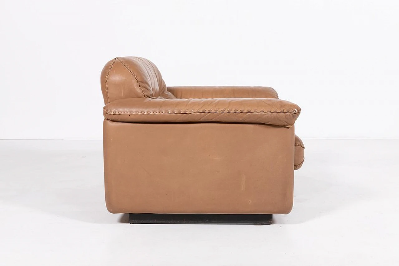 Pair of Ds 101 leather armchairs with pouf by de Sede, 1970s 10