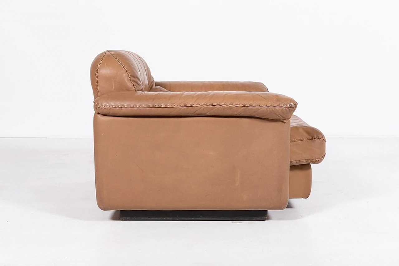 Pair of Ds 101 leather armchairs with pouf by de Sede, 1970s 11