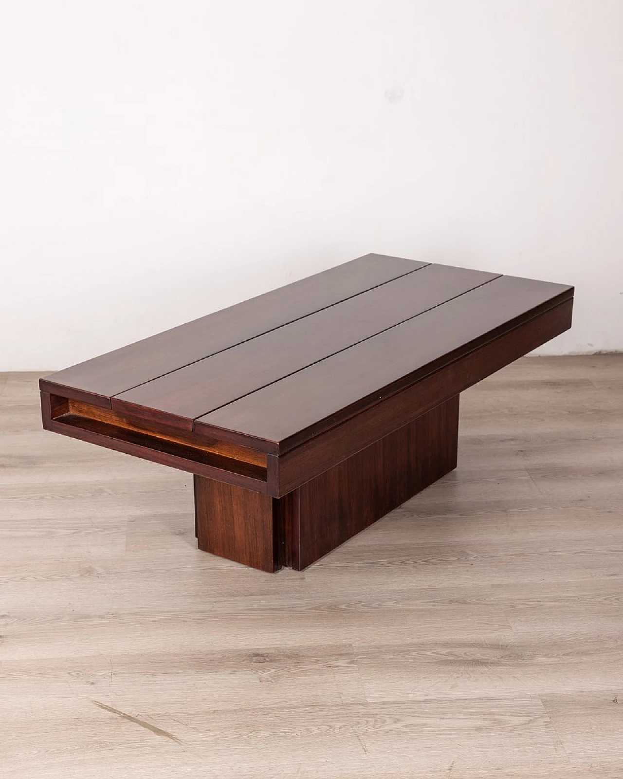 Wooden coffee table with internal storage compartment, 1960s 2