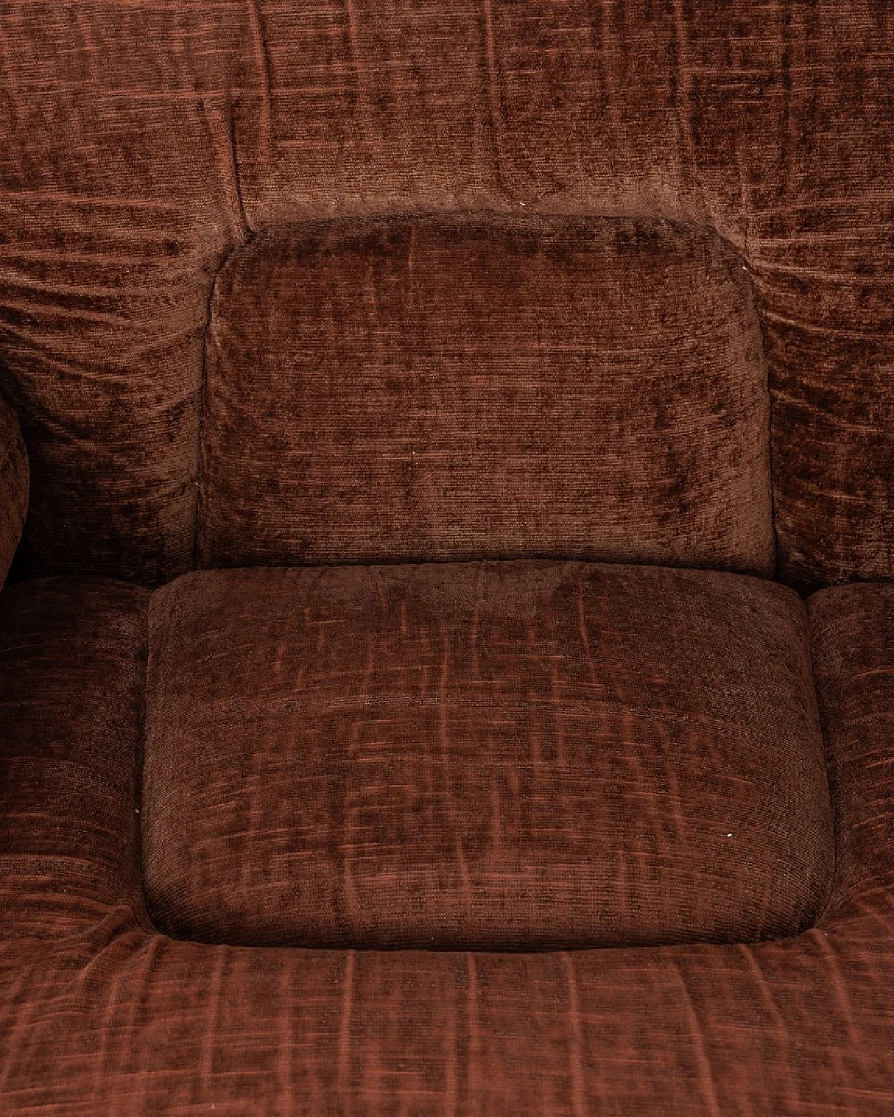 Pair of brown velvet armchairs, 1960s 6