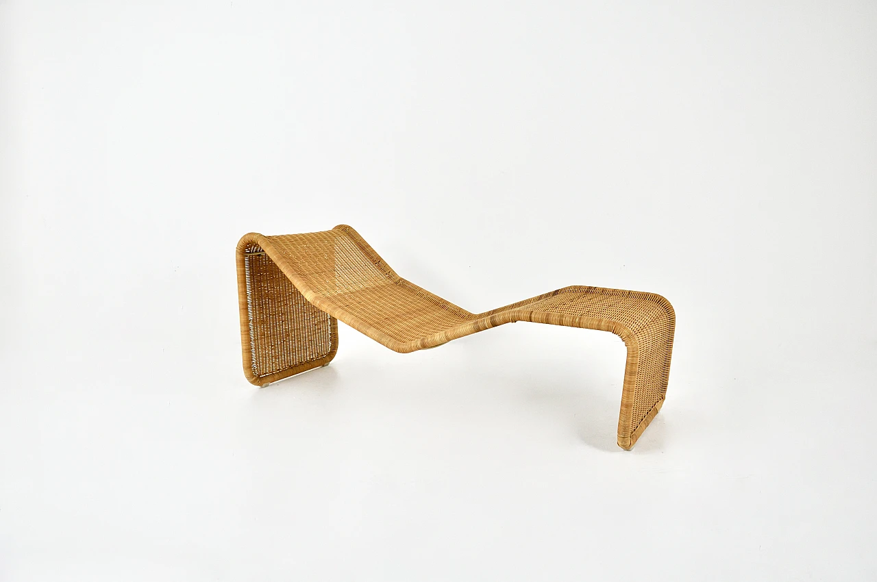 P3S rattan lounge chair by Tito Agnoli, 1960s 1