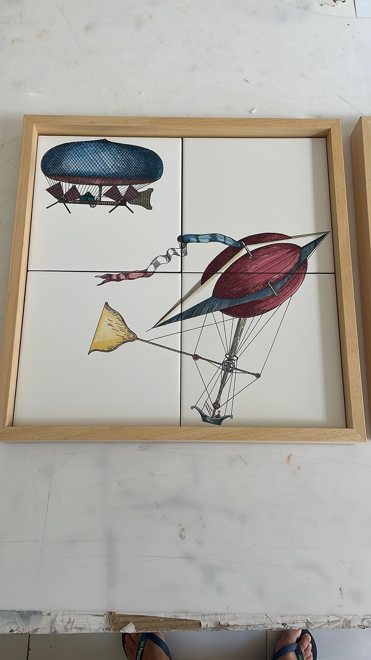 Pair of frames with tiles by Fornasetti, 2000s 4