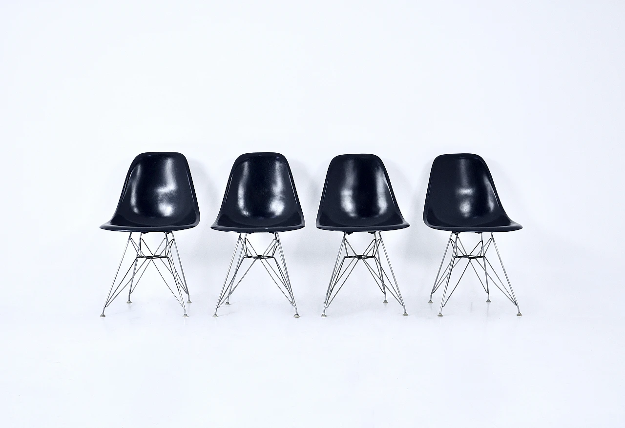 4 Blue chairs DSR by Charles & Ray Eames for Herman Miller, 1970s 3