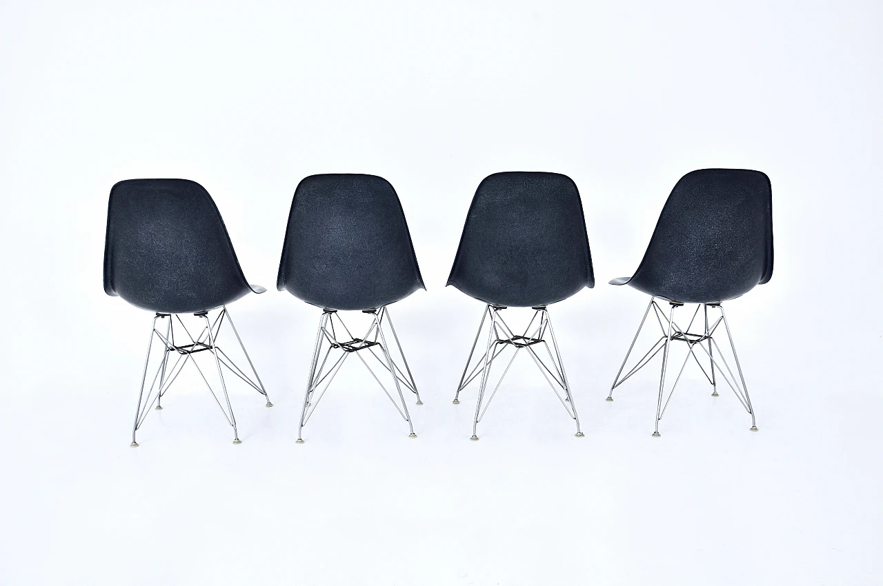 4 Sedie blu DSR di Charles & Ray Eames per Herman Miller, anni '70 5