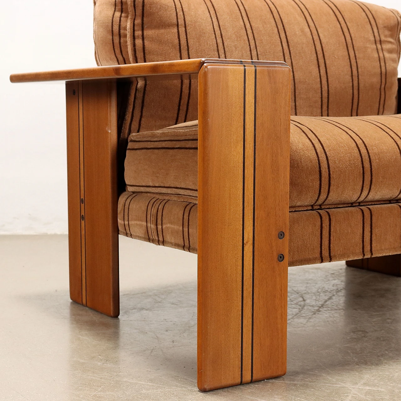 Artona armchair in wood & fabric by A. & T. Scarpa for Maxalto, 1970s 5