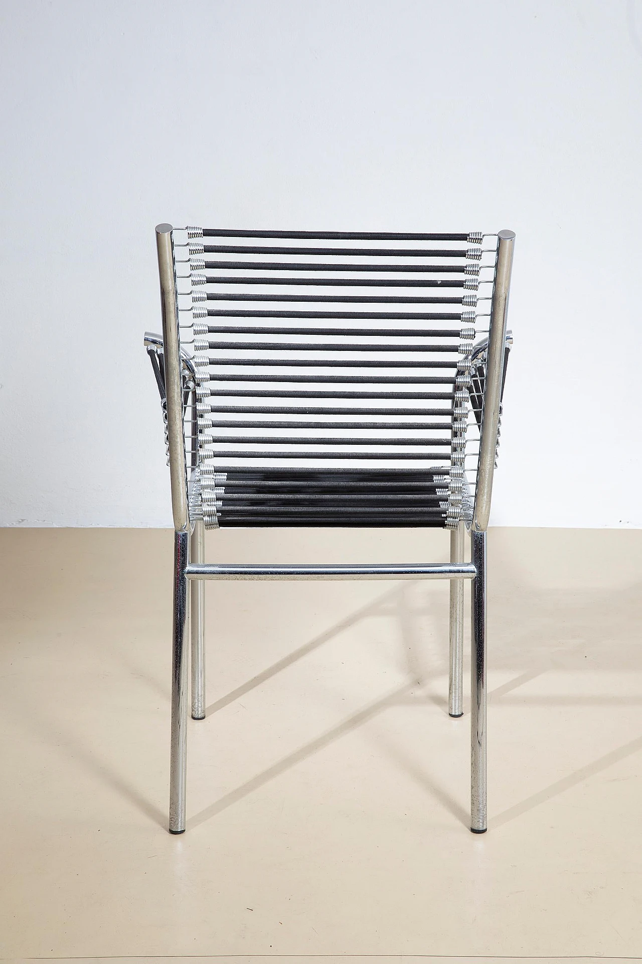 Steel and elastic rope chair by Renè Herbst, 1970s 6