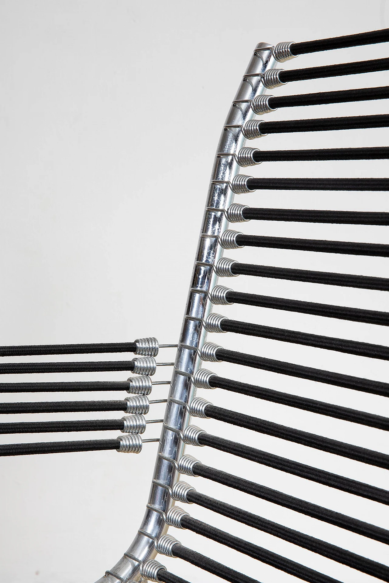 Steel and elastic rope chair by Renè Herbst, 1970s 8