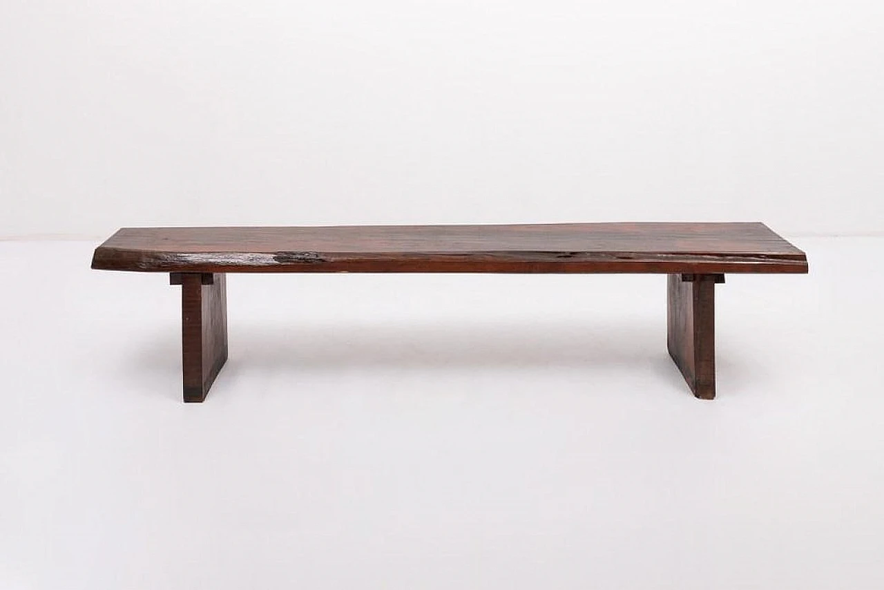 Varnished wooden bench, 1950s 2