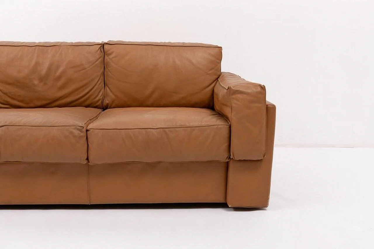 Modern cognac leather sofa, late 20th century 2