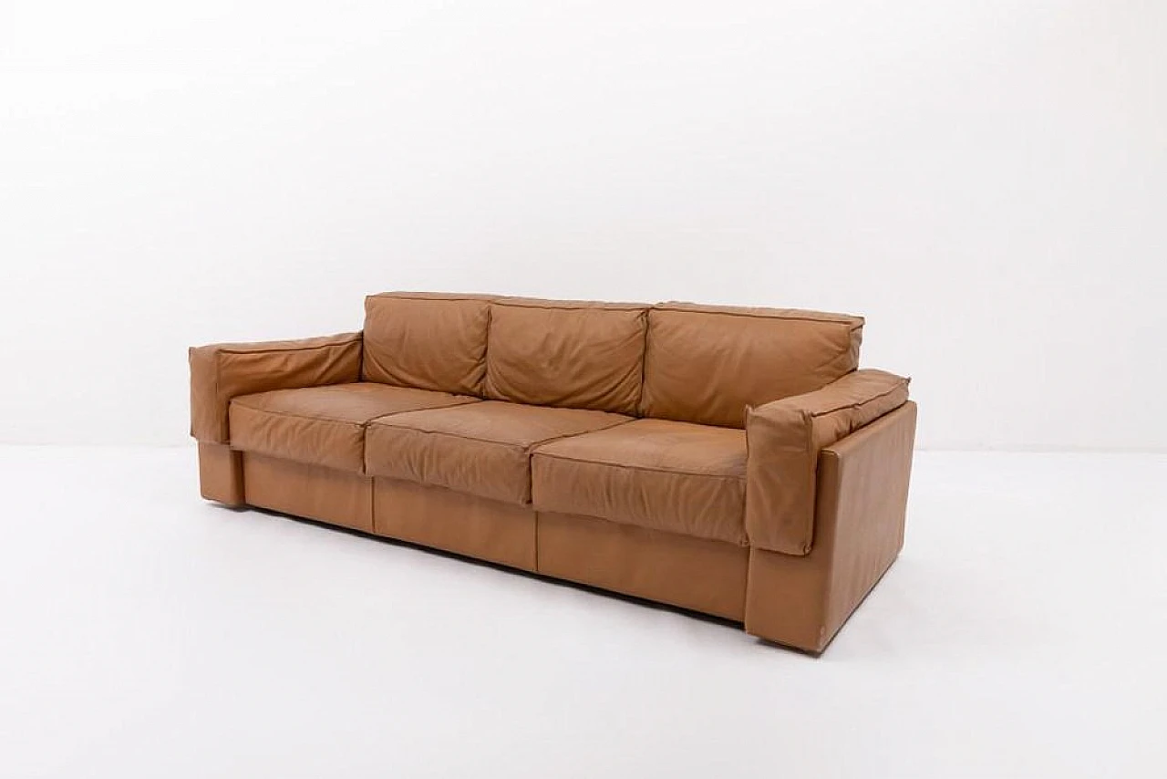 Modern cognac leather sofa, late 20th century 3