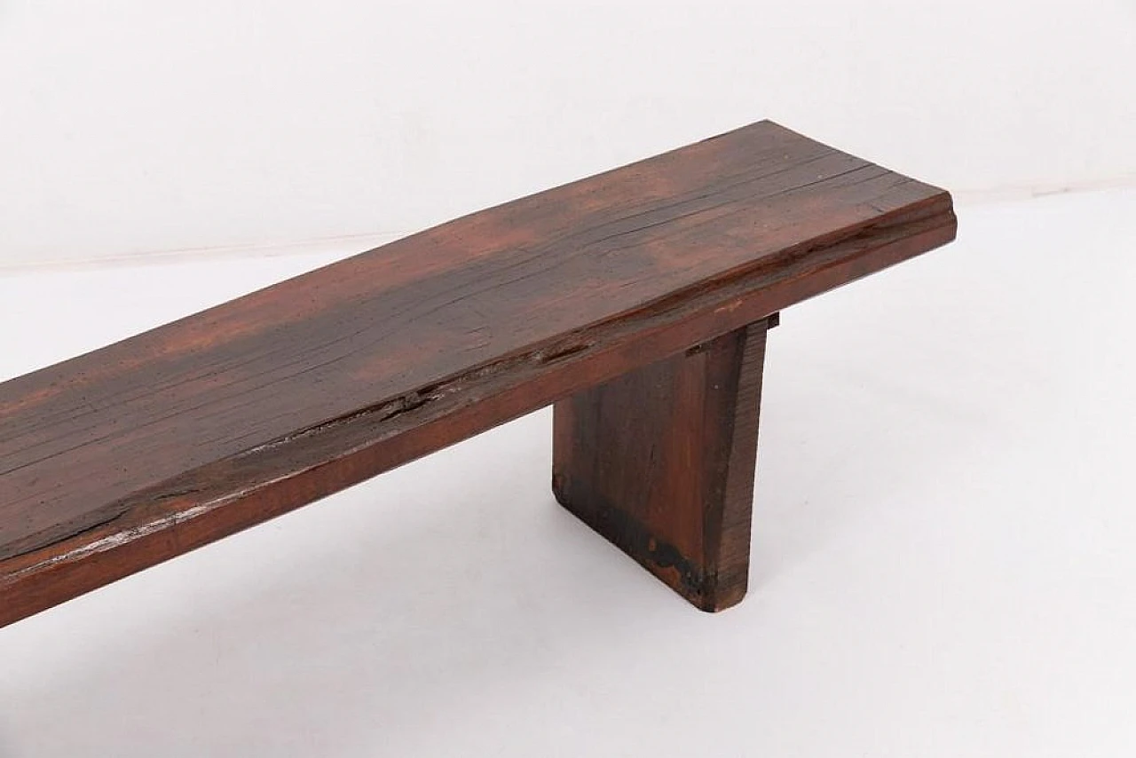 Varnished wooden bench, 1950s 5