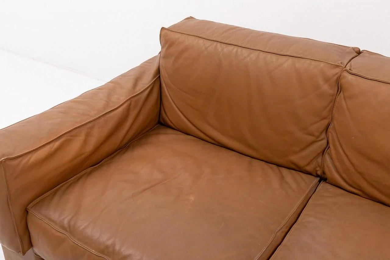 Modern cognac leather sofa, late 20th century 7