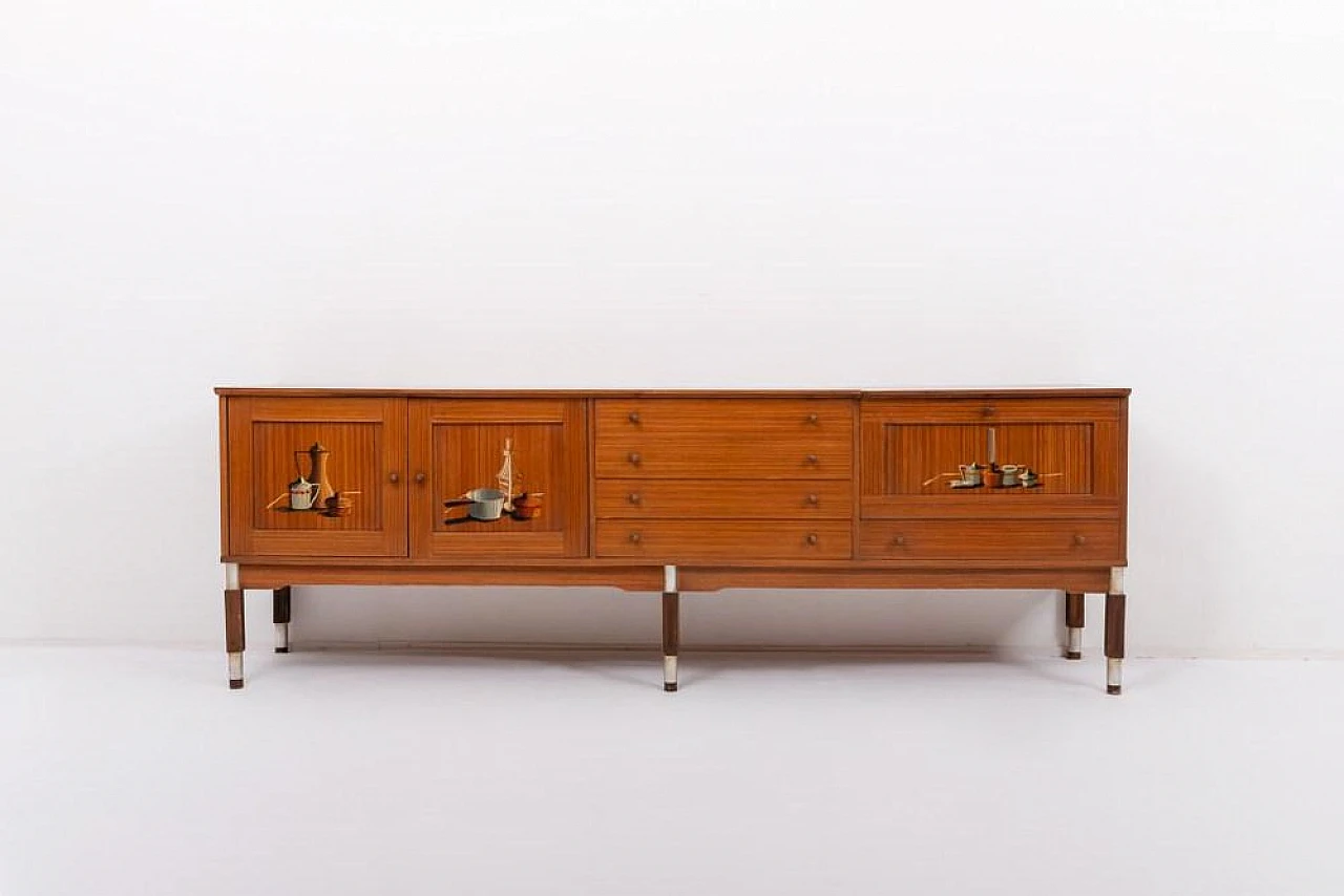 Credenza Mid-Century in legno, anni '50 1