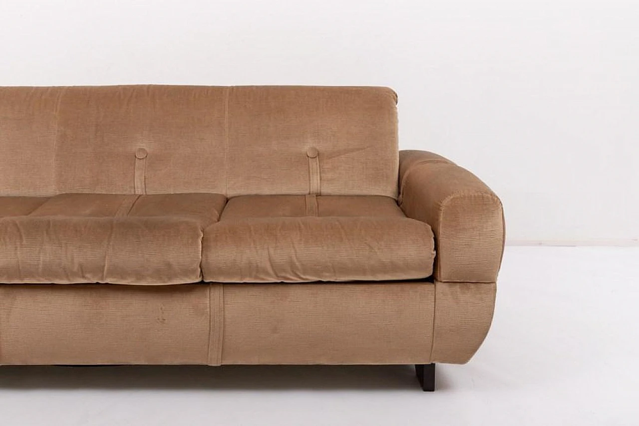 Curved sofa in mahogany and fabric, 1960s 5