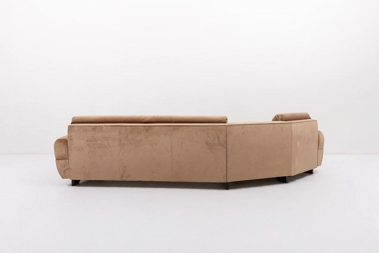 Curved sofa in mahogany and fabric, 1960s 8