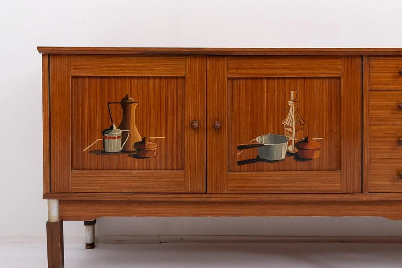 Credenza Mid-Century in legno, anni '50 8