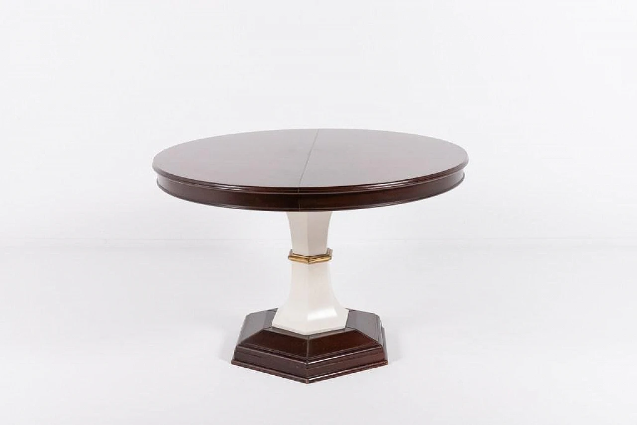 Mid-Century Modern Italian Extendable Round Table by Carlo Di Carli, 1950s 1