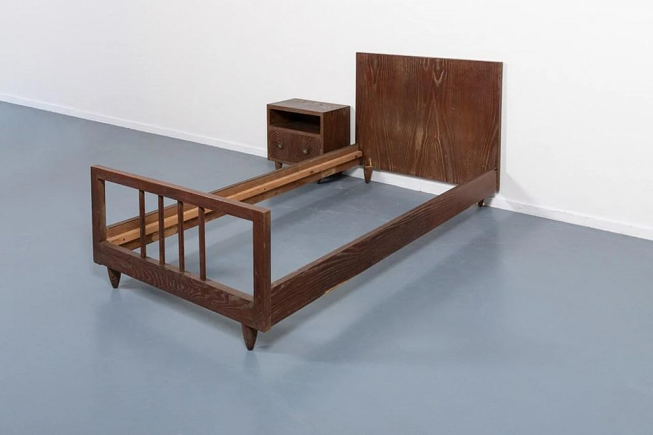 Wooden single bed by Paolo Buffa, 1950s 1