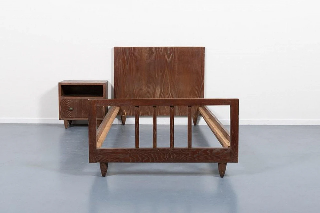 Wooden single bed by Paolo Buffa, 1950s 2