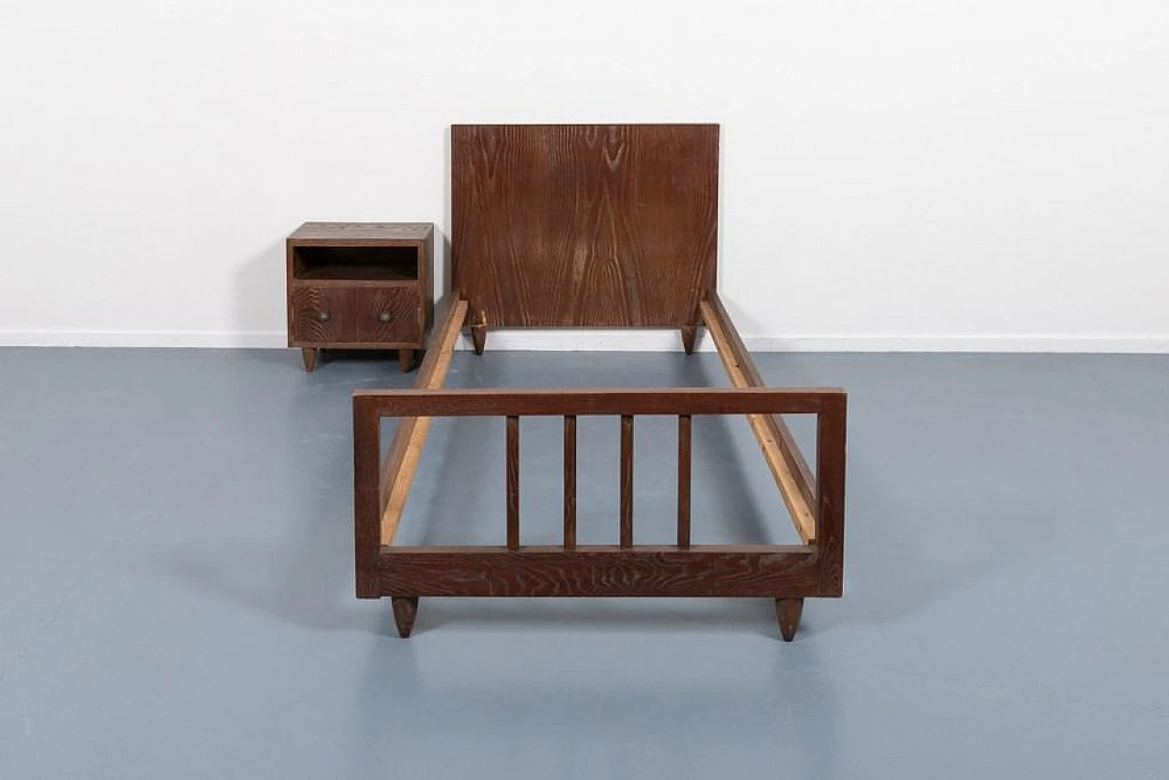 Wooden single bed by Paolo Buffa, 1950s 6