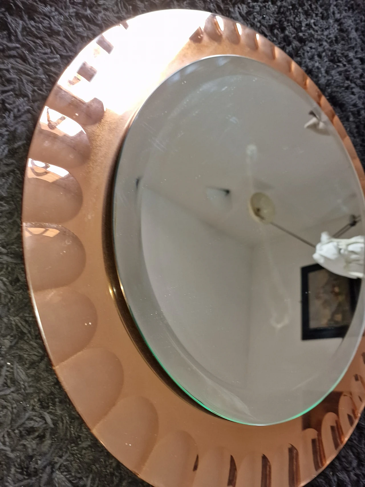 Specchio ovale molato oro rosa di Cristal Art 1960 11