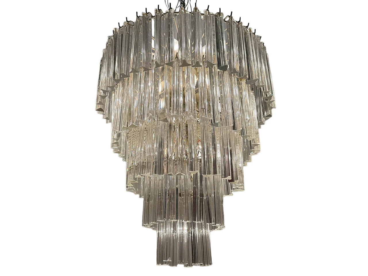 Triedri Prisma Murano glass chandelier by Paolo Venini, 1970s 1