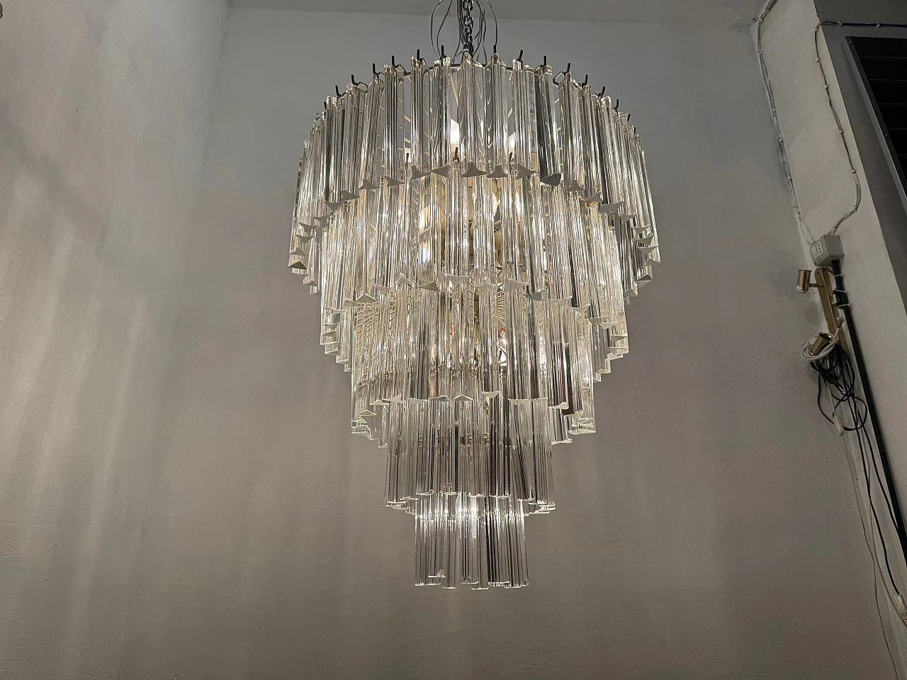 Triedri Prisma Murano glass chandelier by Paolo Venini, 1970s 4