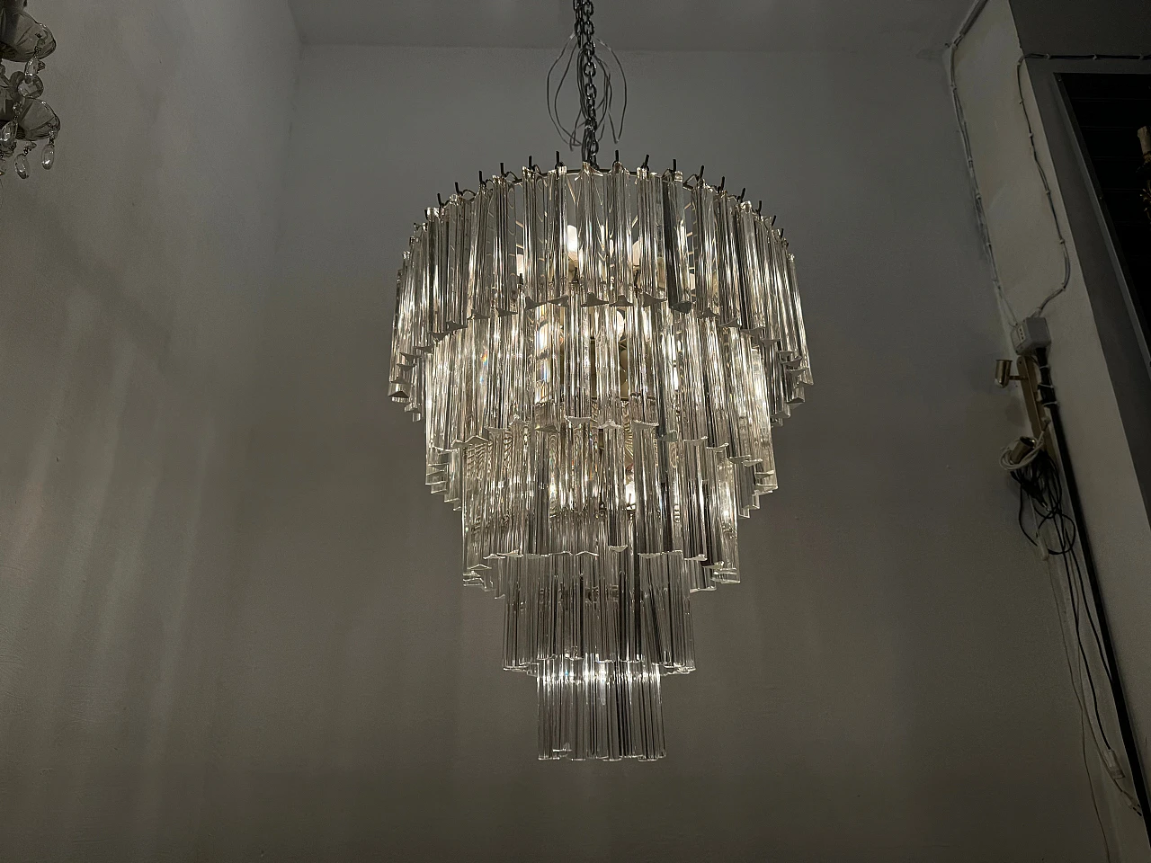 Triedri Prisma Murano glass chandelier by Paolo Venini, 1970s 10