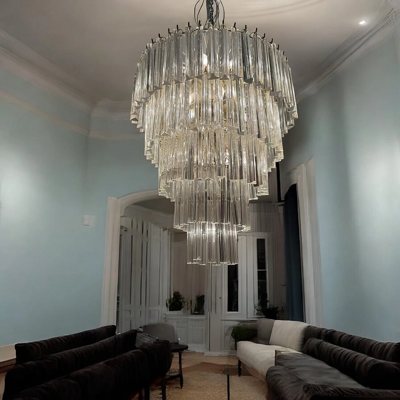 Triedri Prisma Murano glass chandelier by Paolo Venini, 1970s 11