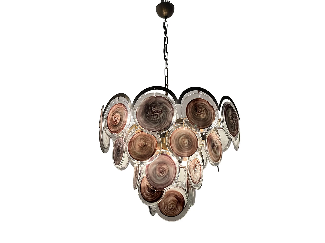 Murano glass disc chandelier, 1970s 1