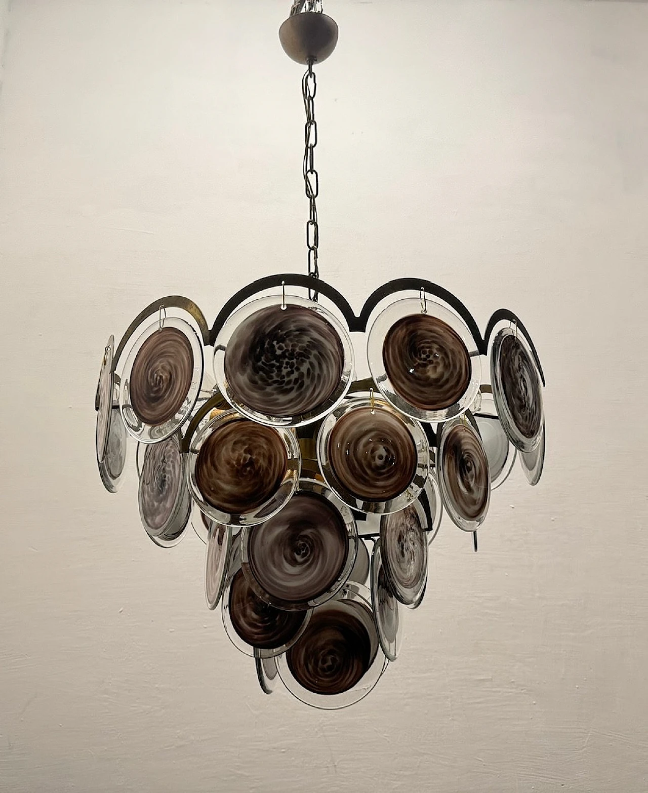 Murano glass disc chandelier, 1970s 2