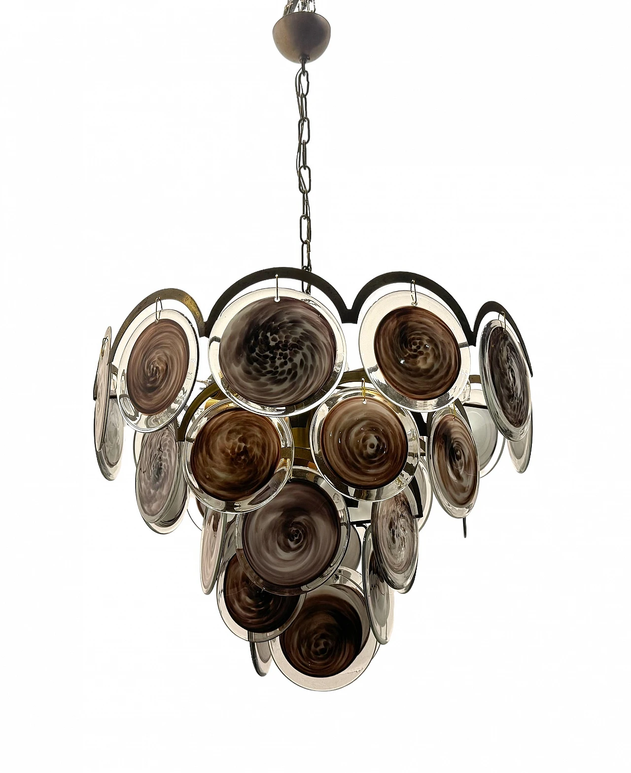 Murano glass disc chandelier, 1970s 10