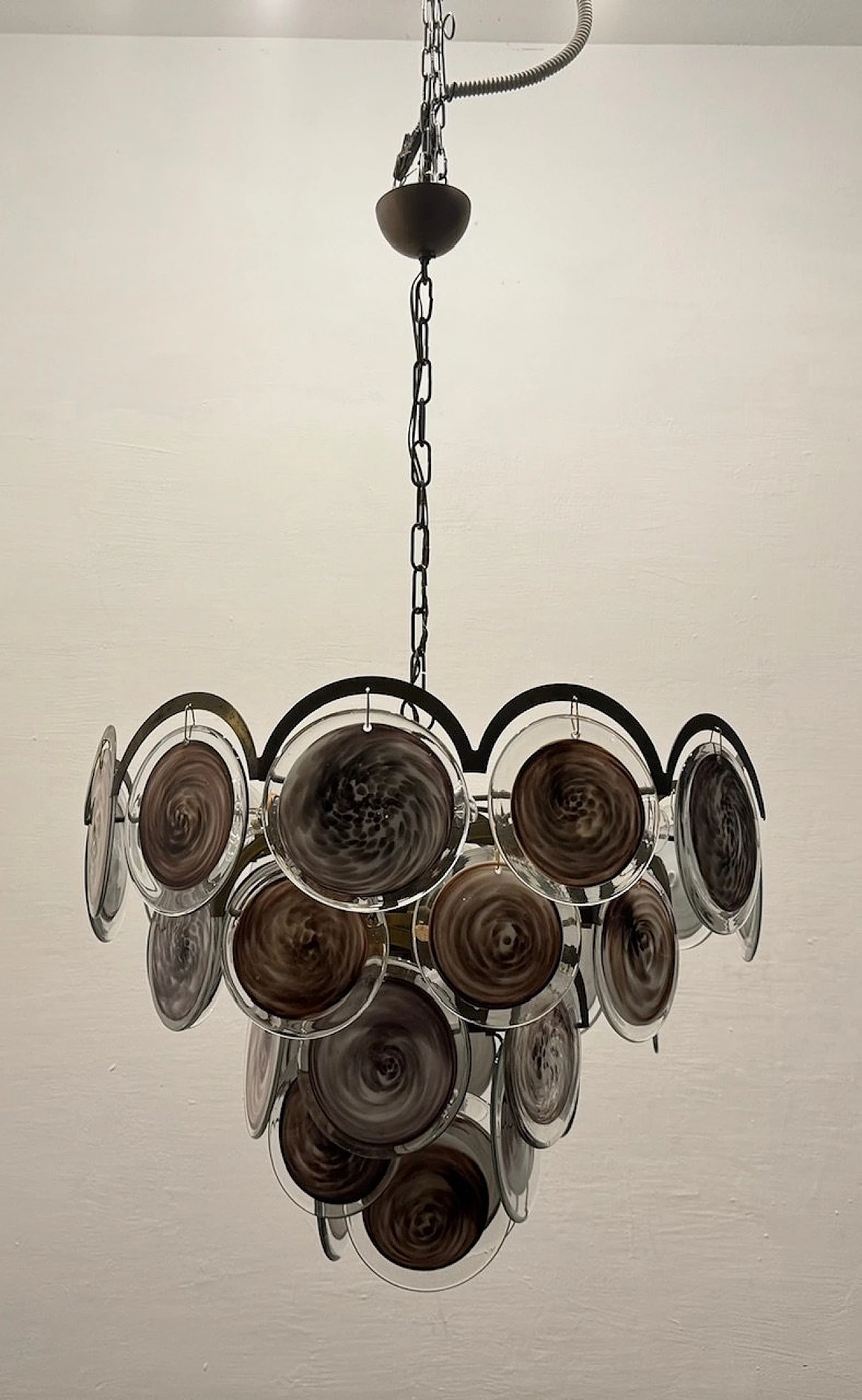 Murano glass disc chandelier, 1970s 14