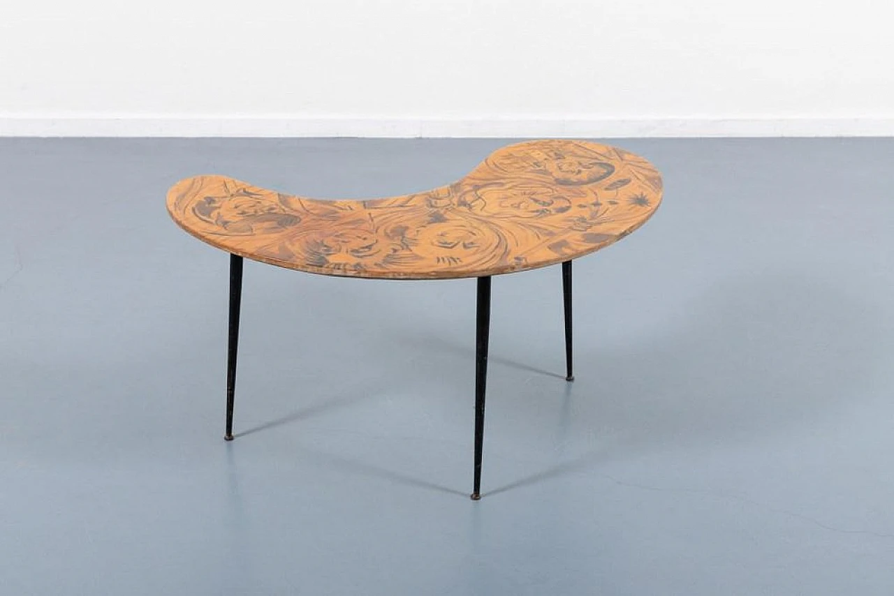 Mid-Century sculptural steel side table, 1950s 1