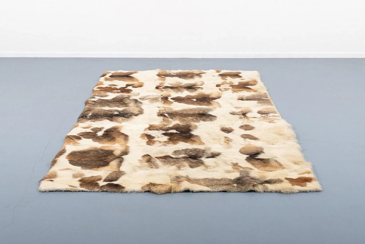 Fur blanket rug by Pietro Bruno, late 20th century 1