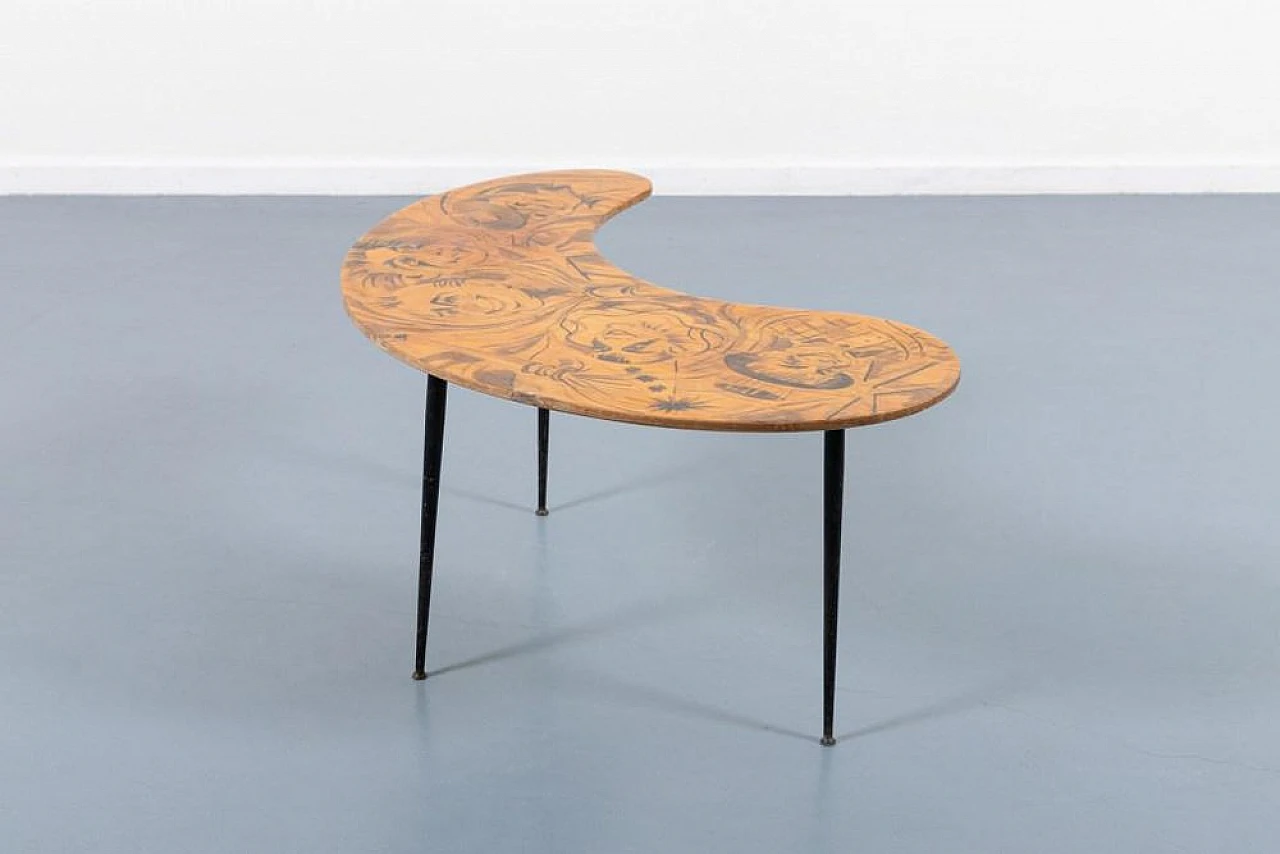 Mid-Century sculptural steel side table, 1950s 2