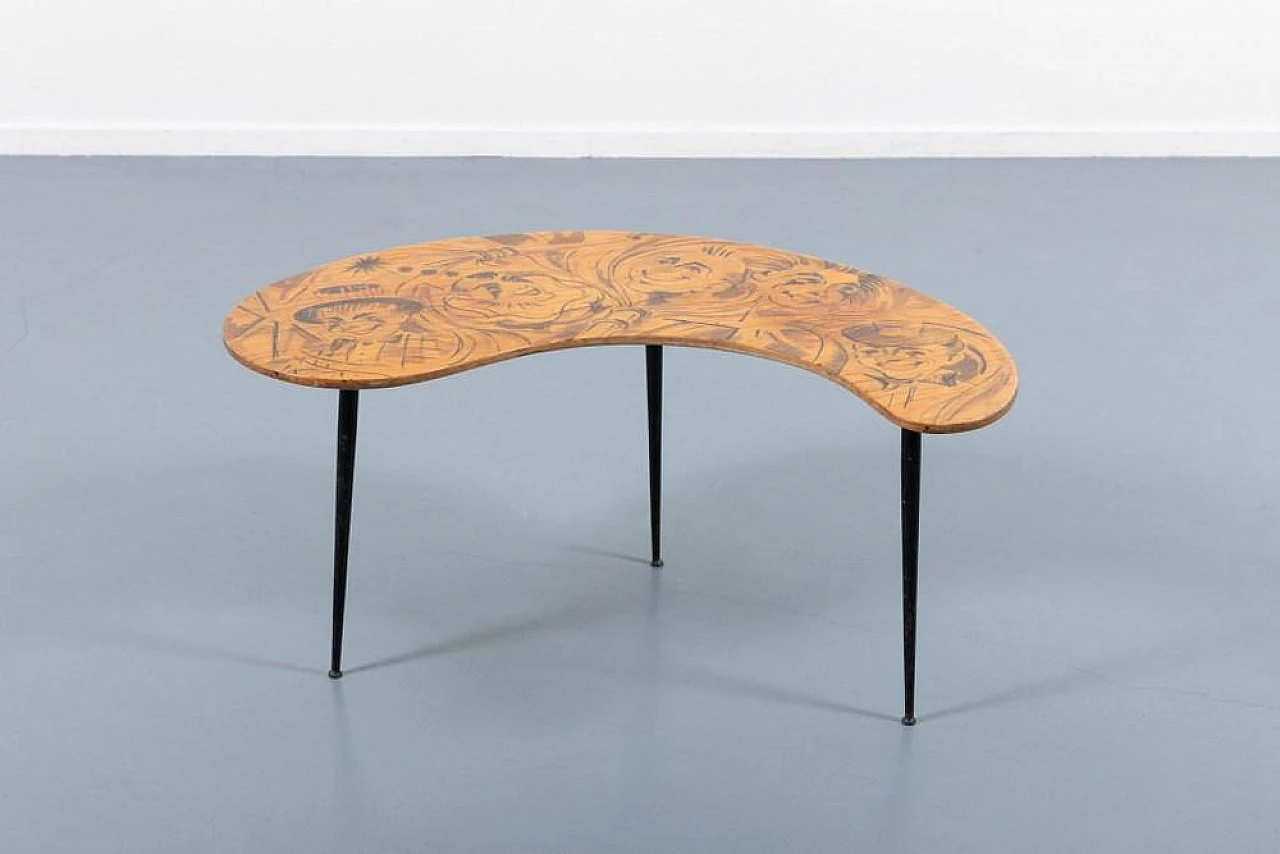 Mid-Century sculptural steel side table, 1950s 3