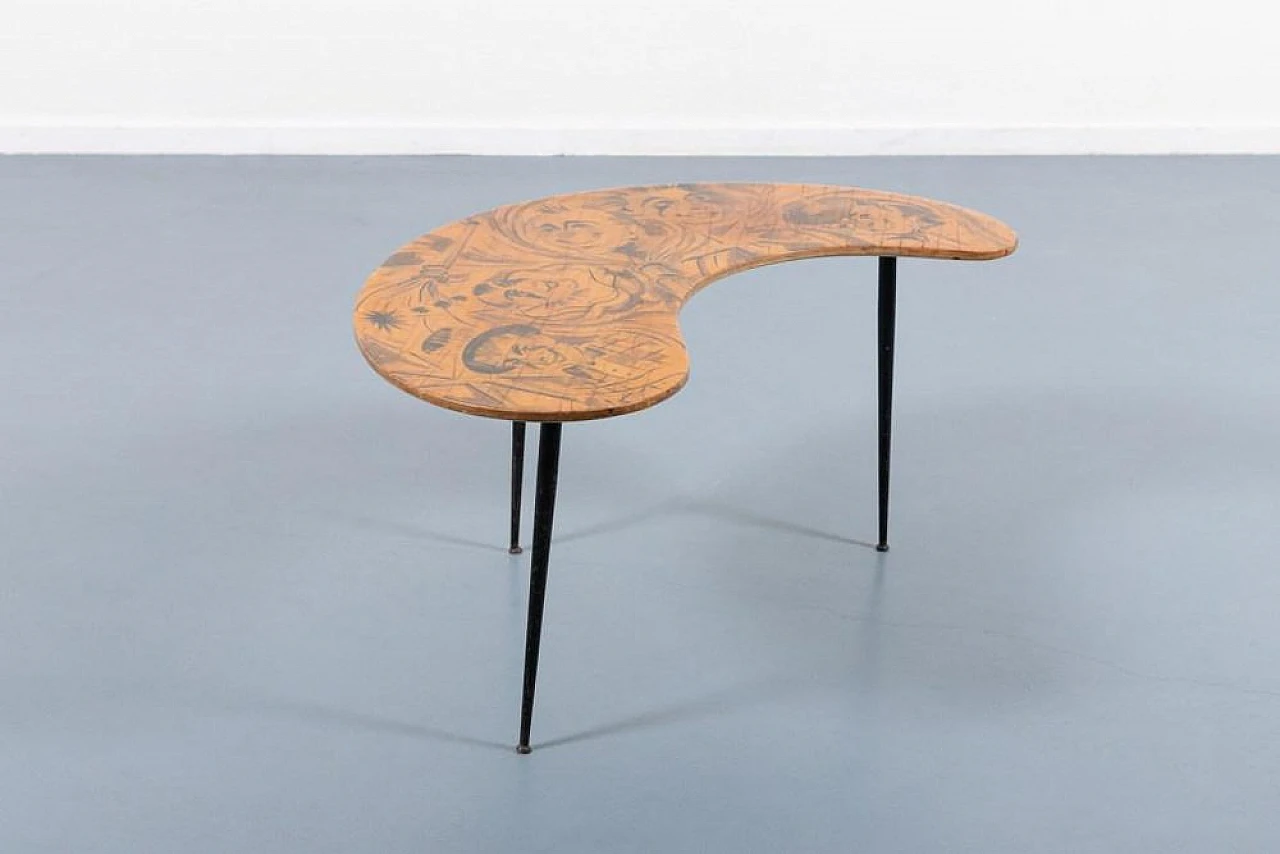 Mid-Century sculptural steel side table, 1950s 6