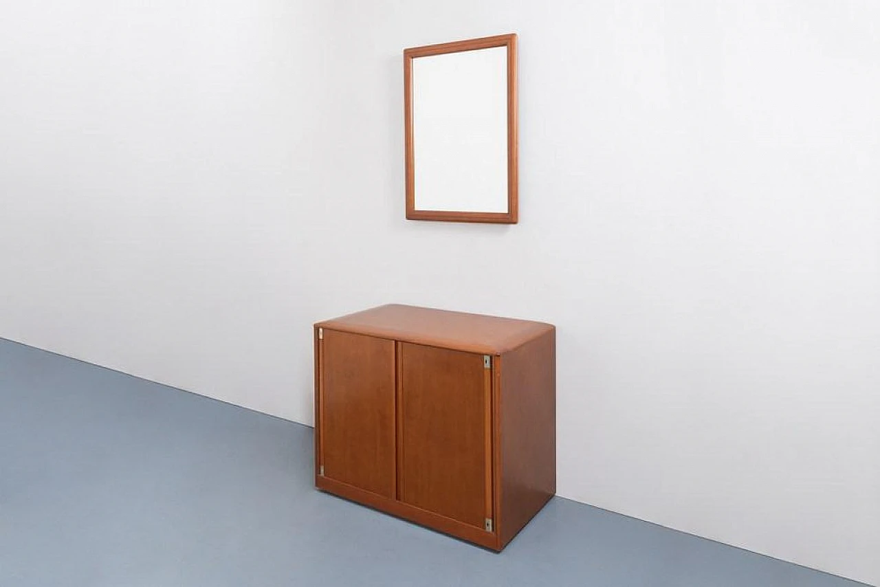 Walnut sideboard with mirror by Gigi Radice, 1980s 1